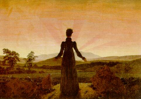 donna che contemla il tramonto